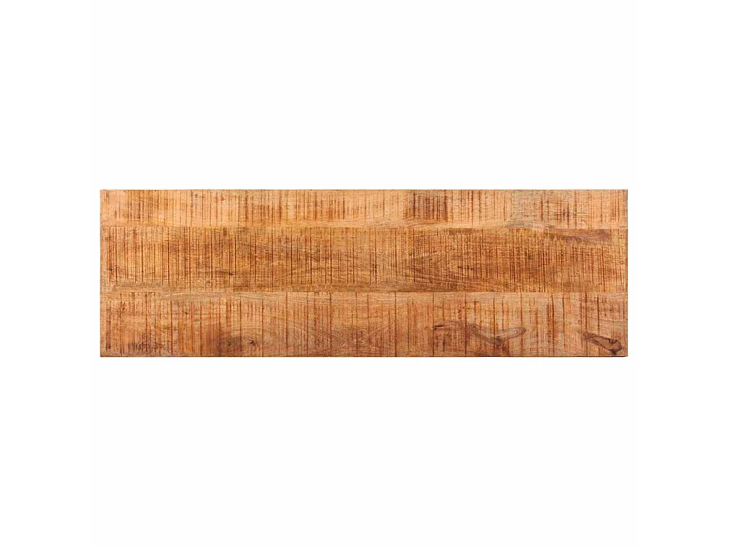 Bankje 110 cm massief ruw mangohout en staal