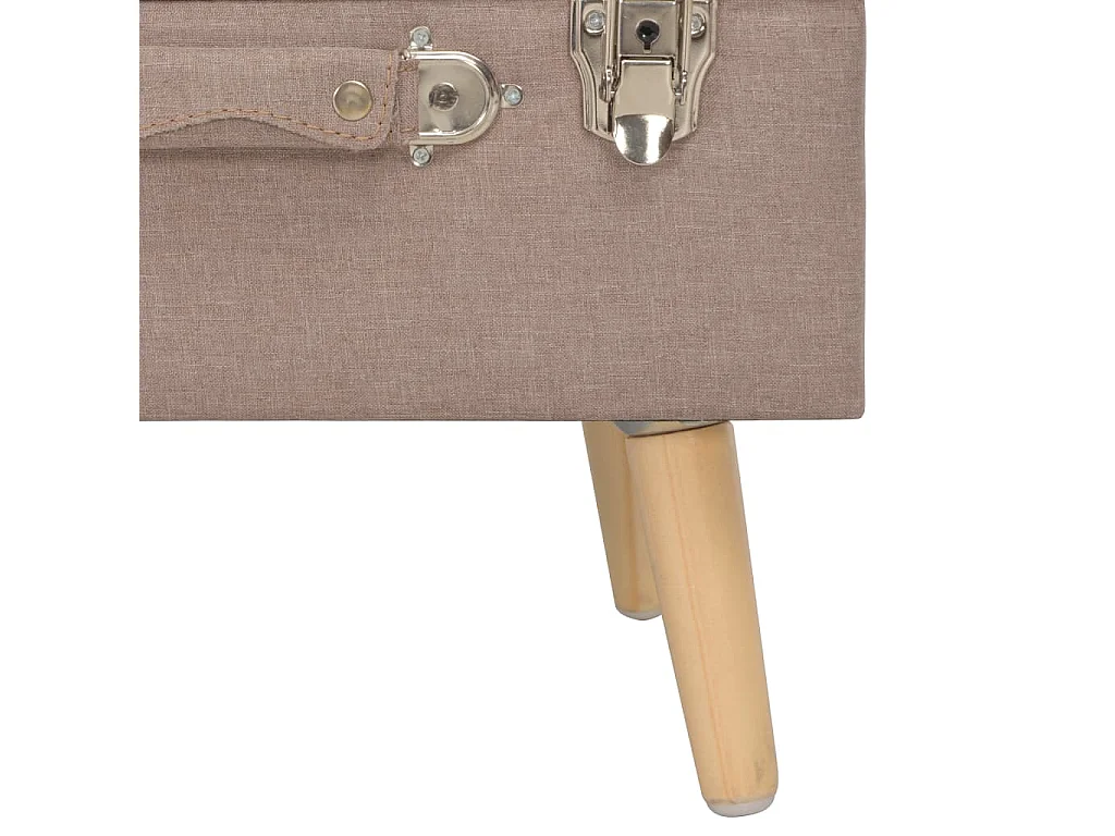 Taburete de almacenamiento 40 cm marrón de tela