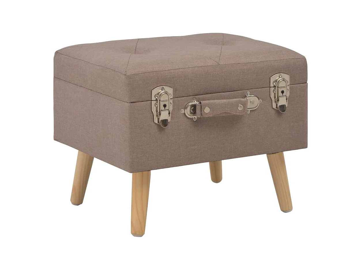 Tabouret de rangement 40 cm Marron Tissu