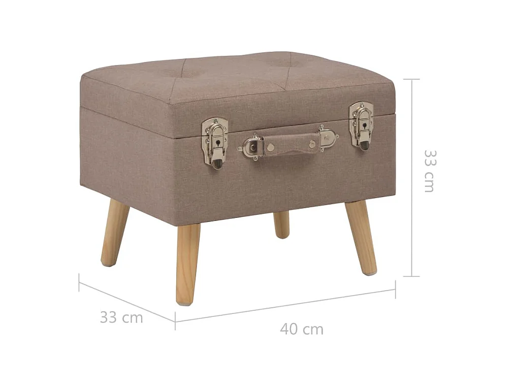 Tabouret de rangement 40 cm Marron Tissu