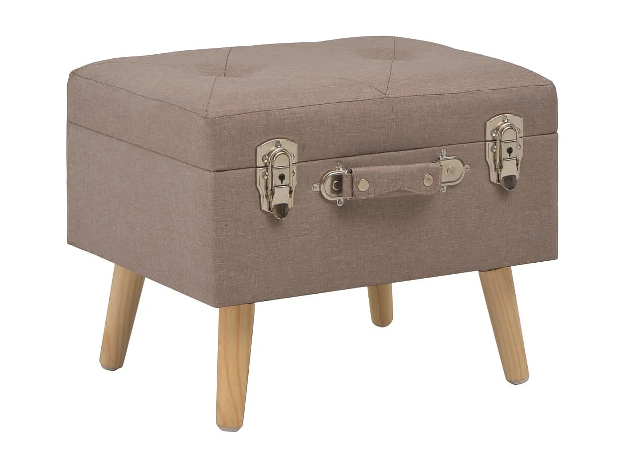 Tabouret de rangement 40 cm Marron Tissu