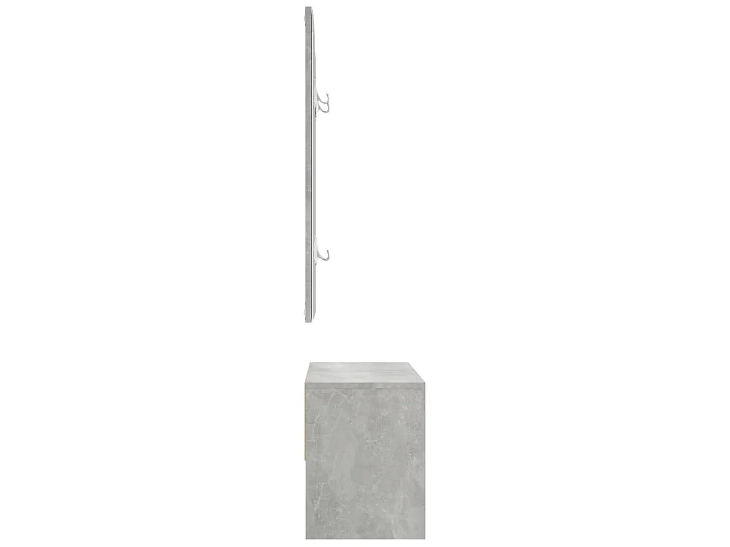 Garderoben-Set Betongrau Holzwerkstoff