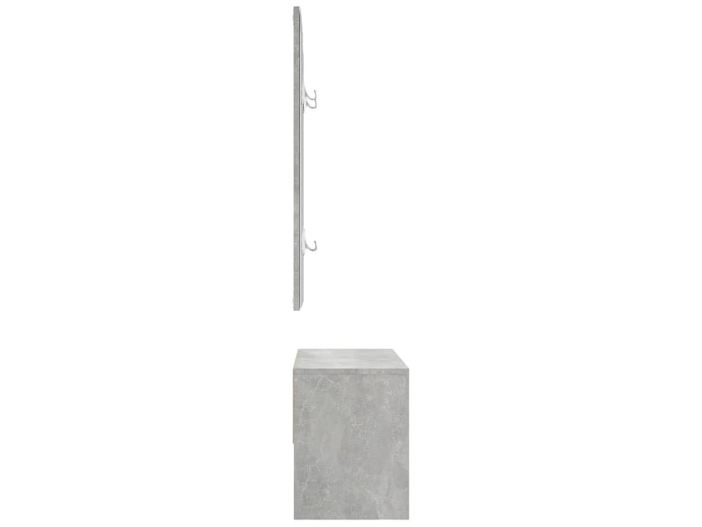 Garderoben-Set Betongrau Holzwerkstoff