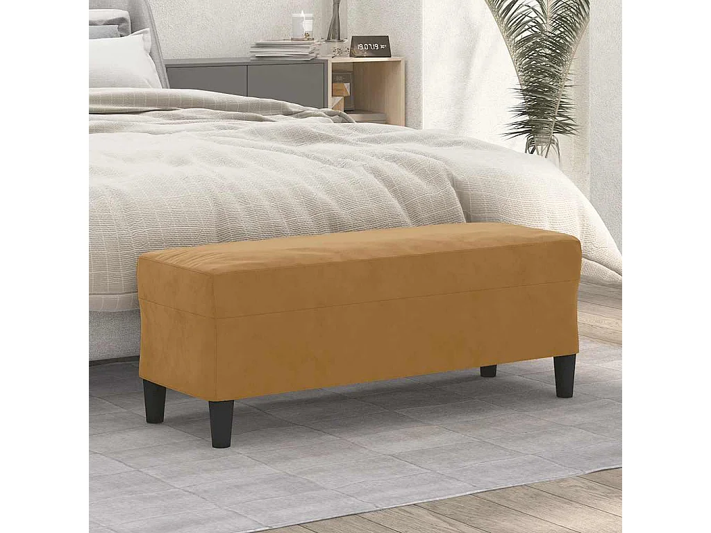 Banc Marron 100x35x41 cm Velours