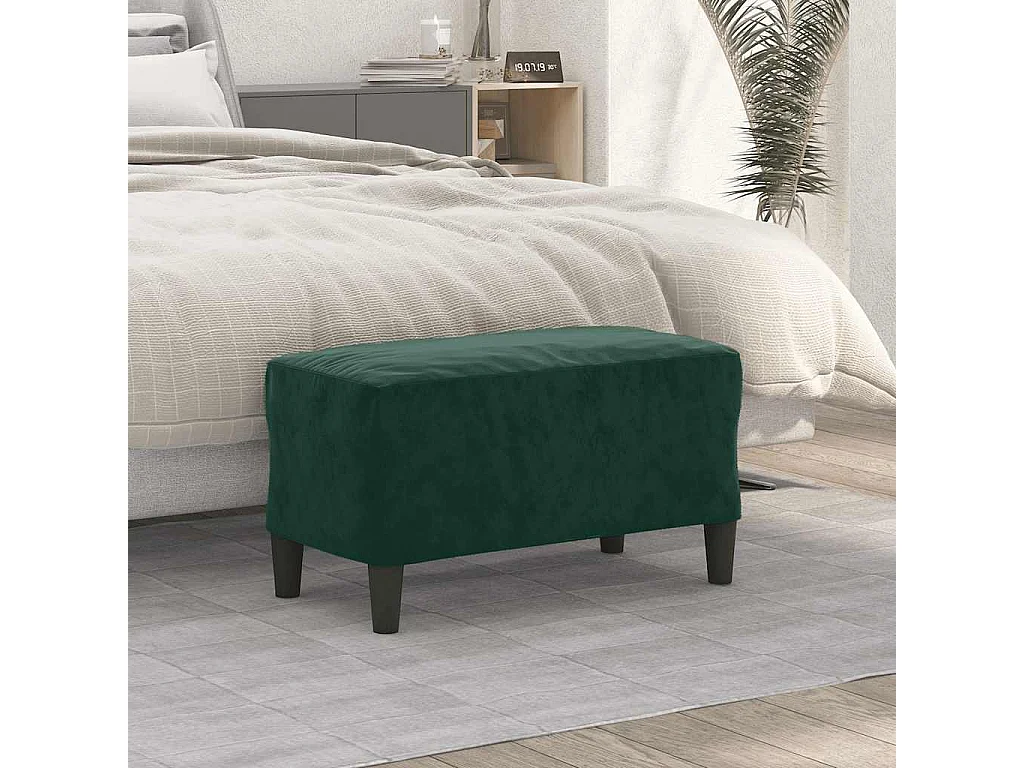 Bankje 70x35x41 cm fluweel donkergroen