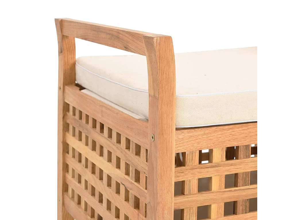 Banc de rangement 49x48x49 cm Bois de noyer massif