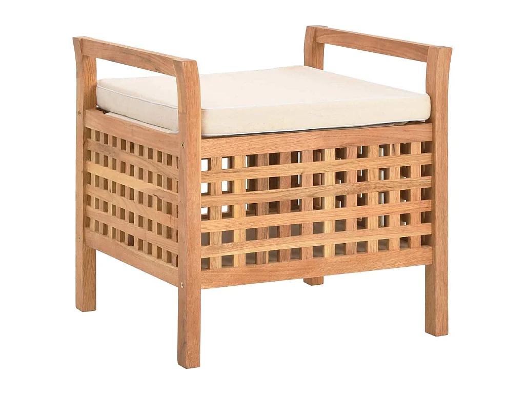 Banc de rangement 49x48x49 cm Bois de noyer massif