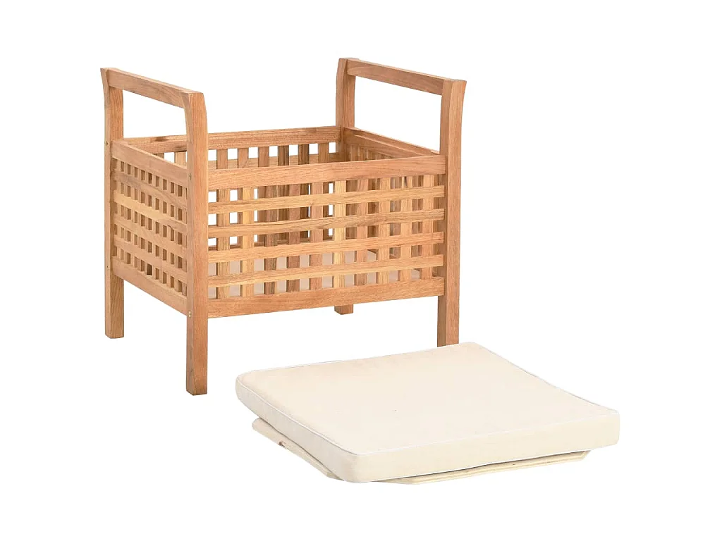 Banc de rangement 49x48x49 cm Bois de noyer massif