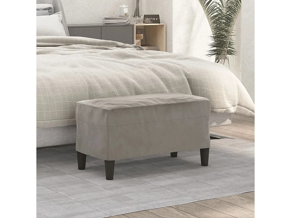 Sitzbank Hellgrau 70x35x41 cm Samt