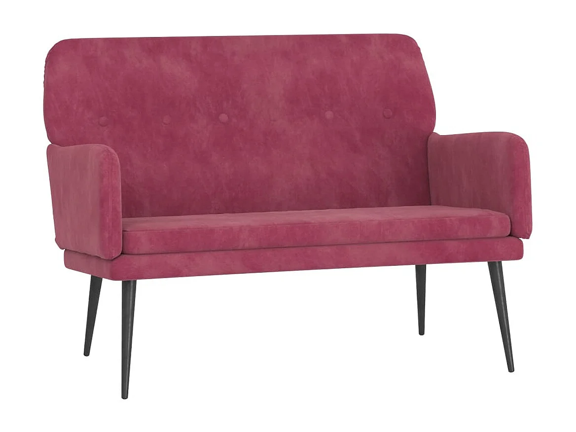 Banc Rouge bordeaux 108x79x79 cm Velours