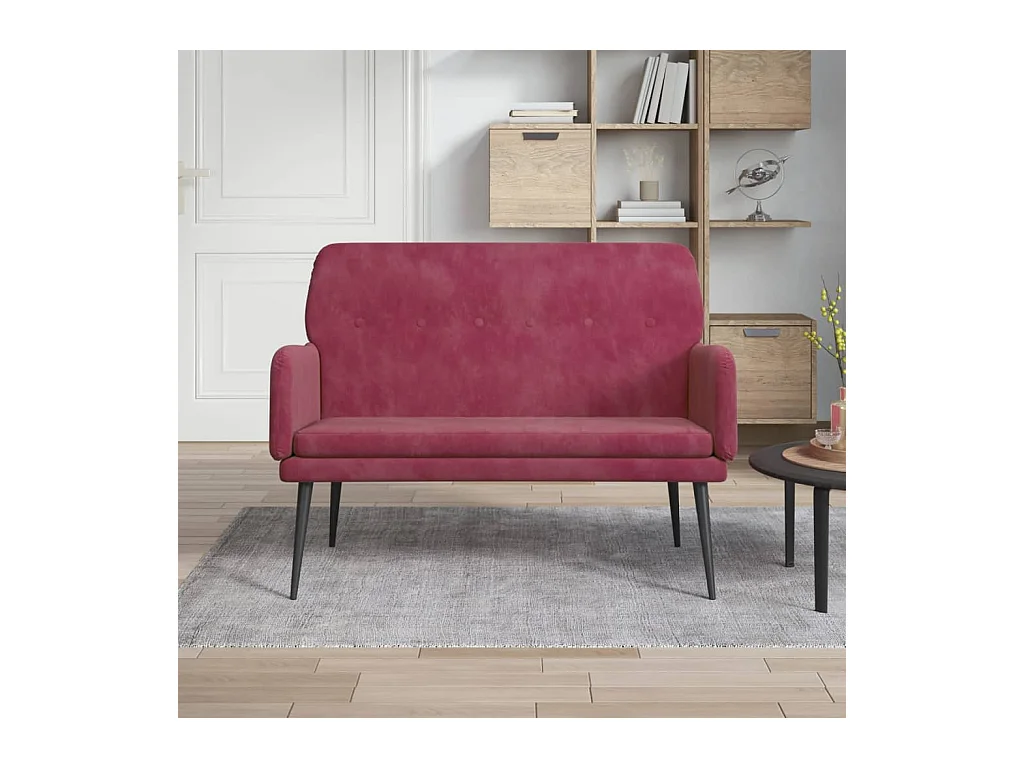 Panca Rosso Vino 108x79x79 cm in Velluto