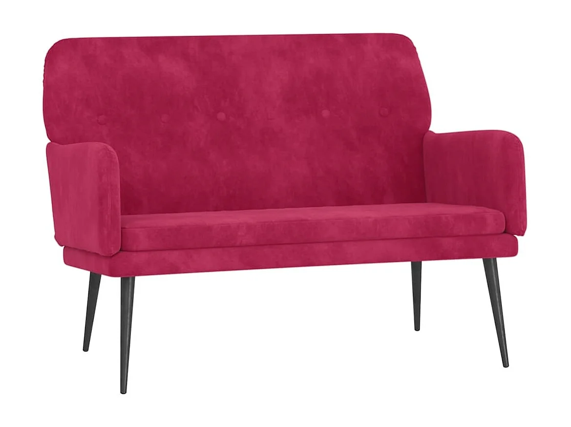 Sitzbank Weinrot 108x79x79 cm Samt