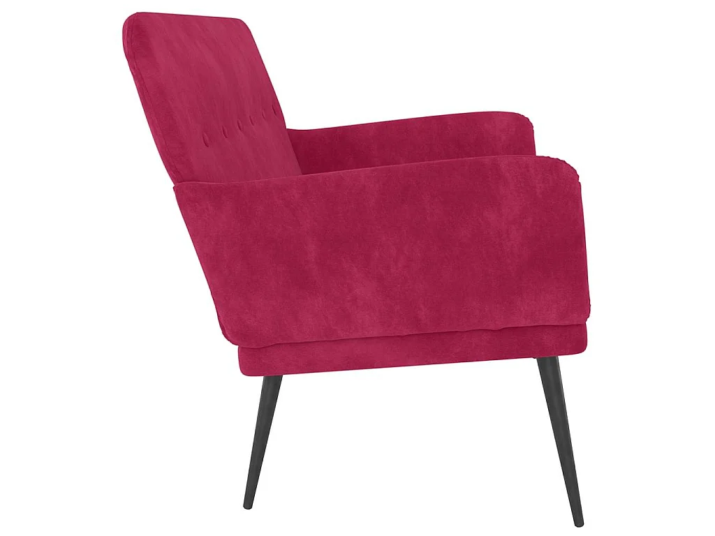 Banc Rouge bordeaux 108x79x79 cm Velours