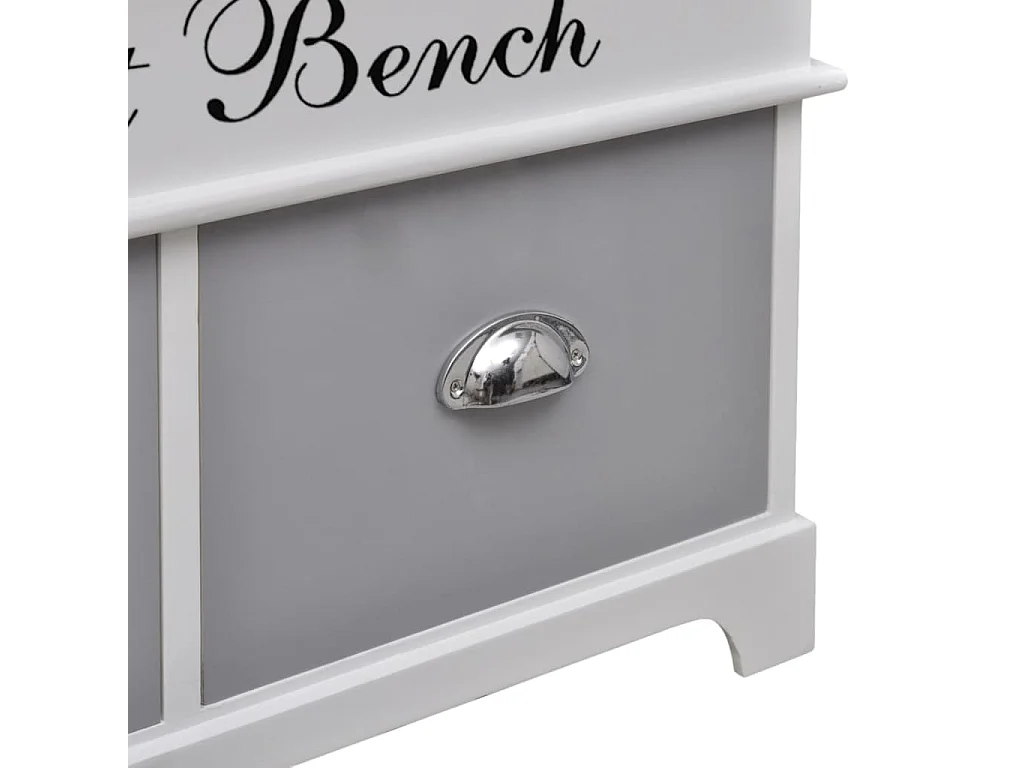 Cassapanca per Ingresso con Cuscino Grigio e 2 Cassetti