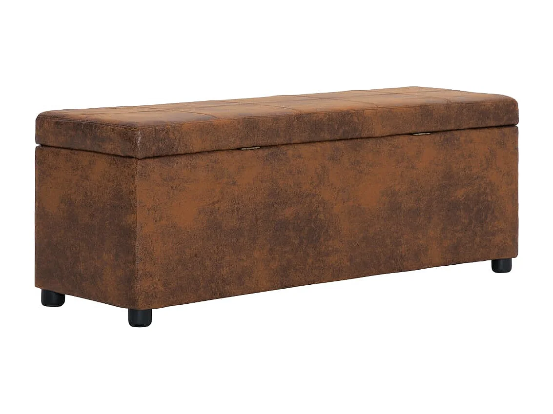 Banc avec compartiment de rangement 116 cm Marron Similicuir