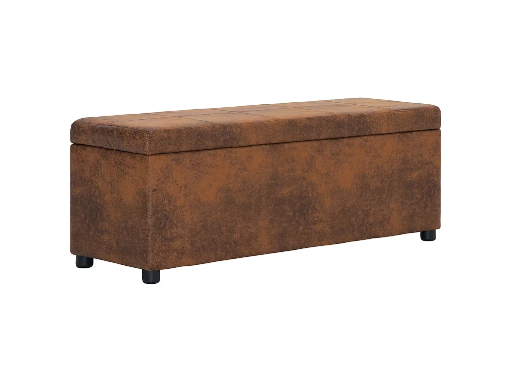 Banc avec compartiment de rangement 116 cm Marron Similicuir