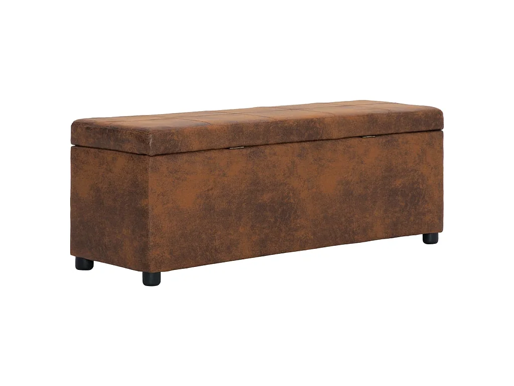 Banc avec compartiment de rangement 116 cm Marron Similicuir