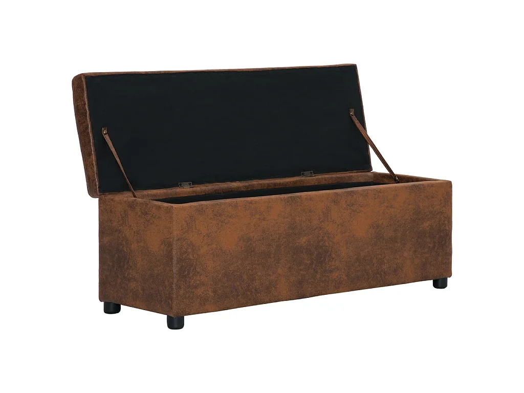 Banc avec compartiment de rangement 116 cm Marron Similicuir