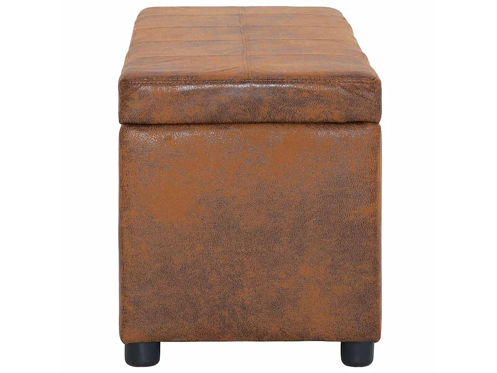 Banc avec compartiment de rangement 116 cm Marron Similicuir