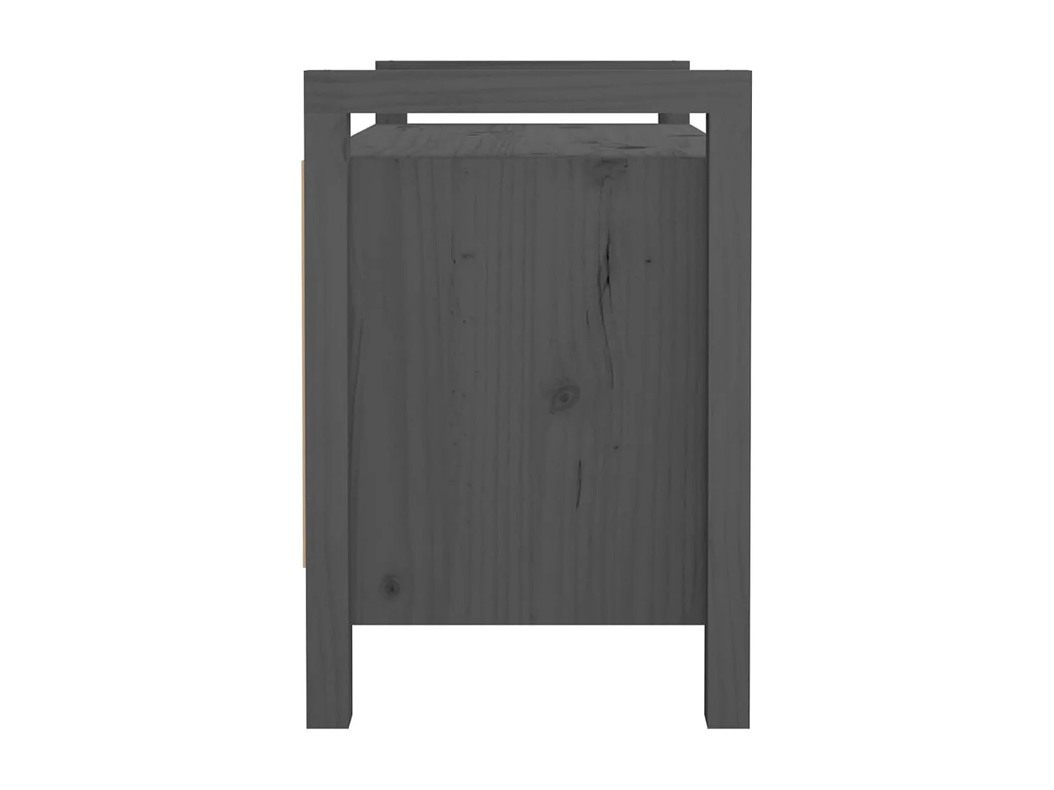 Banco de recibidor madera maciza de pino gris 80x40x60 cm
