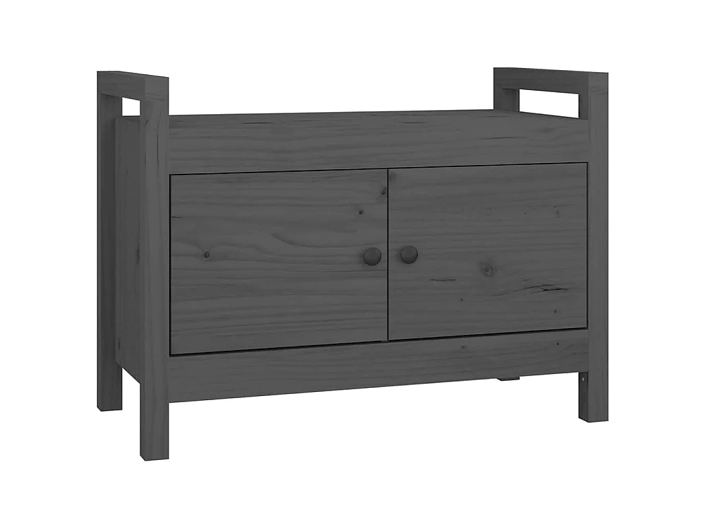 Halbankje 80x40x60 cm massief grenenhout grijs