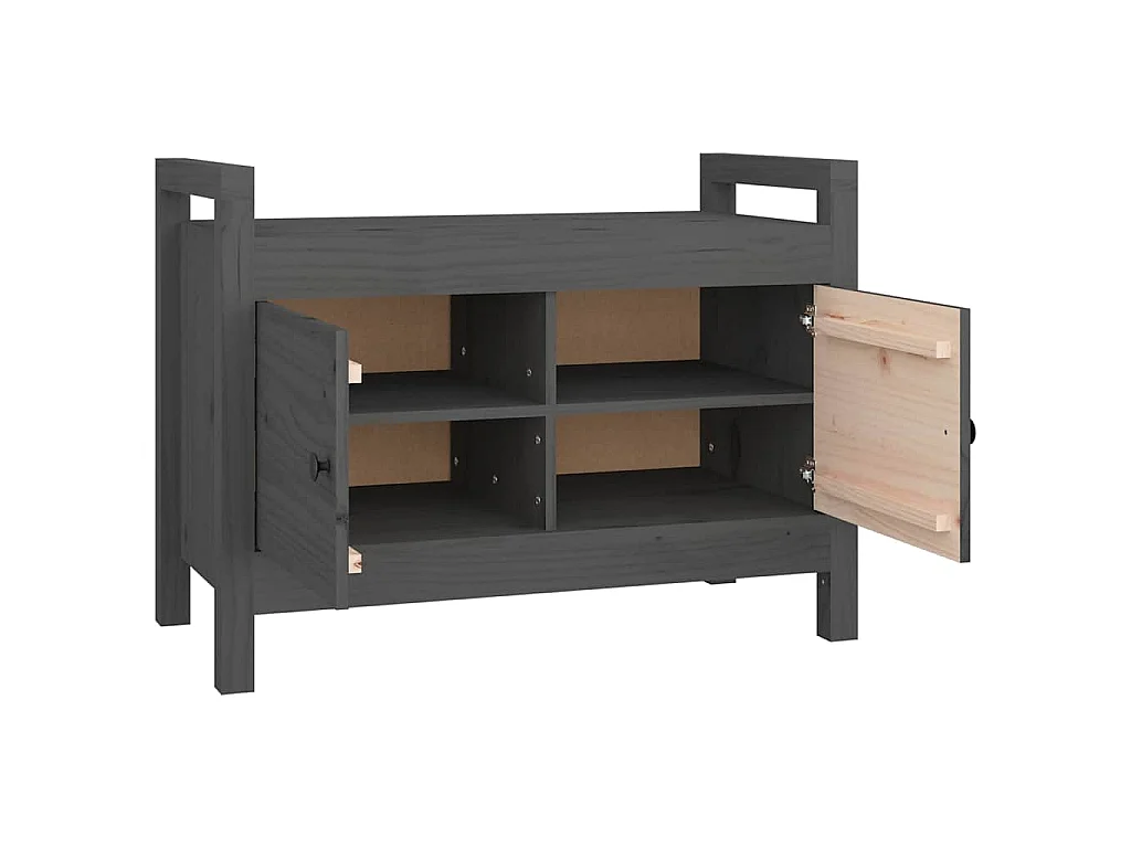 Halbankje 80x40x60 cm massief grenenhout grijs
