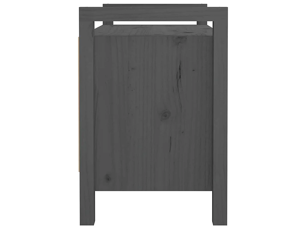 Halbankje 80x40x60 cm massief grenenhout grijs