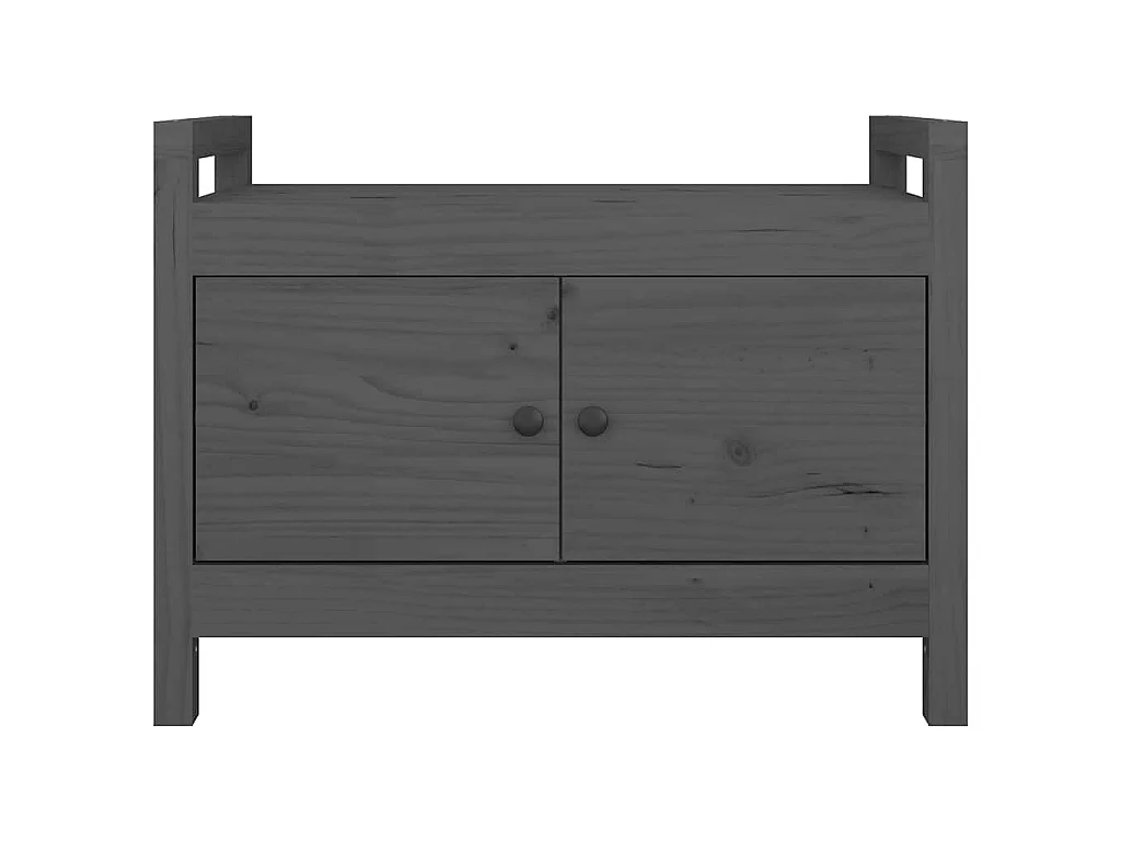 Halbankje 80x40x60 cm massief grenenhout grijs