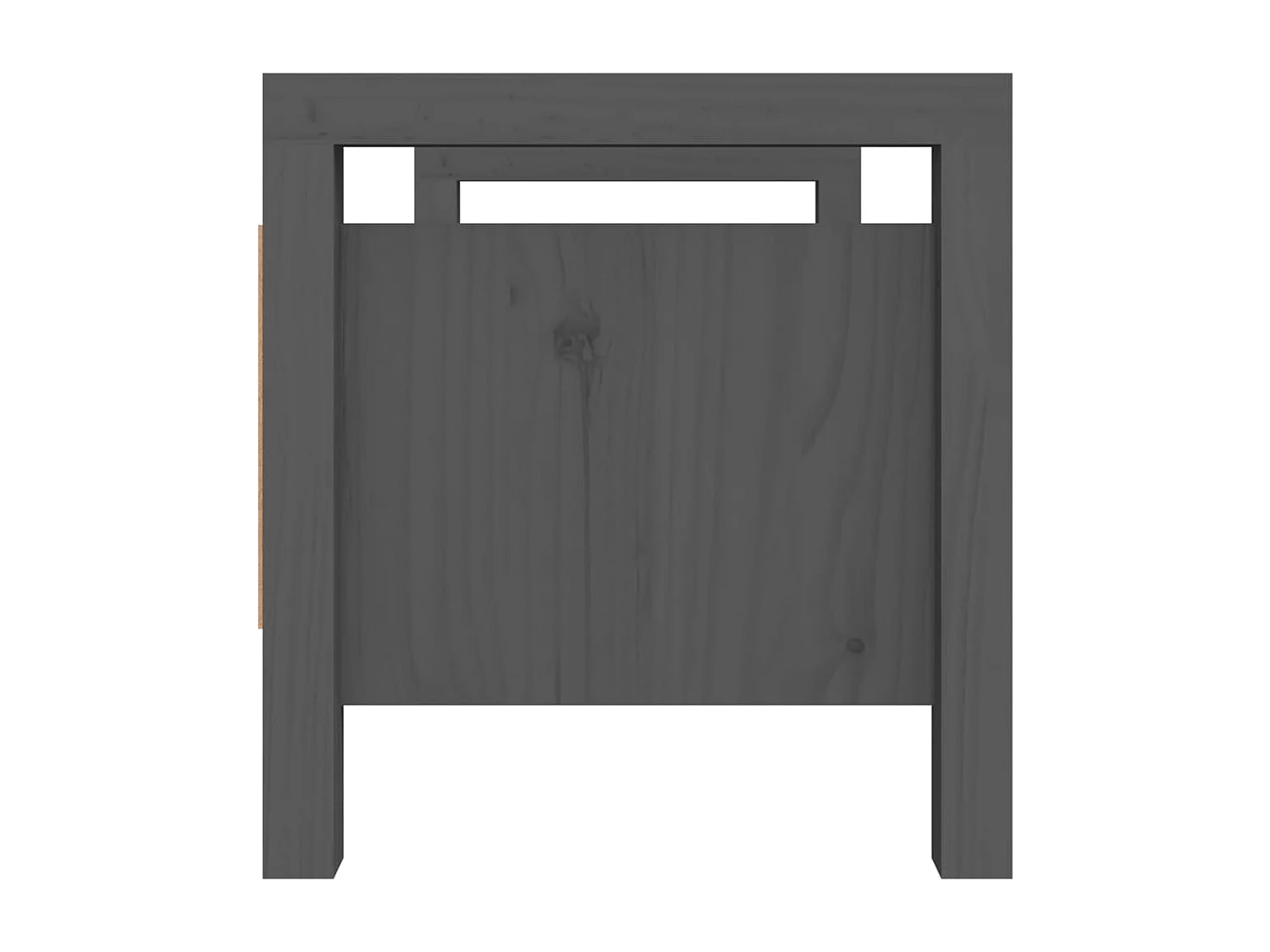Banco de recibidor madera maciza de pino gris 80x40x43 cm