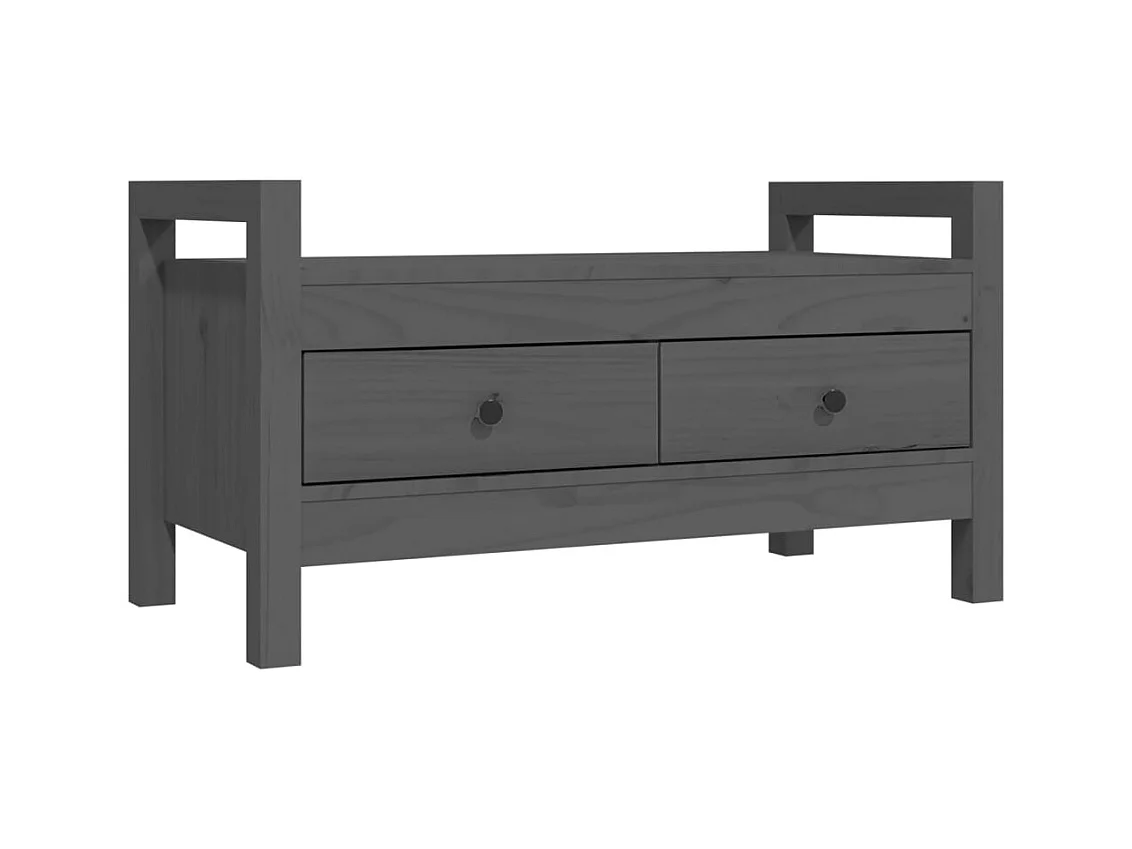 Flurbank Grau 80x40x43 cm Massivholz Kiefer