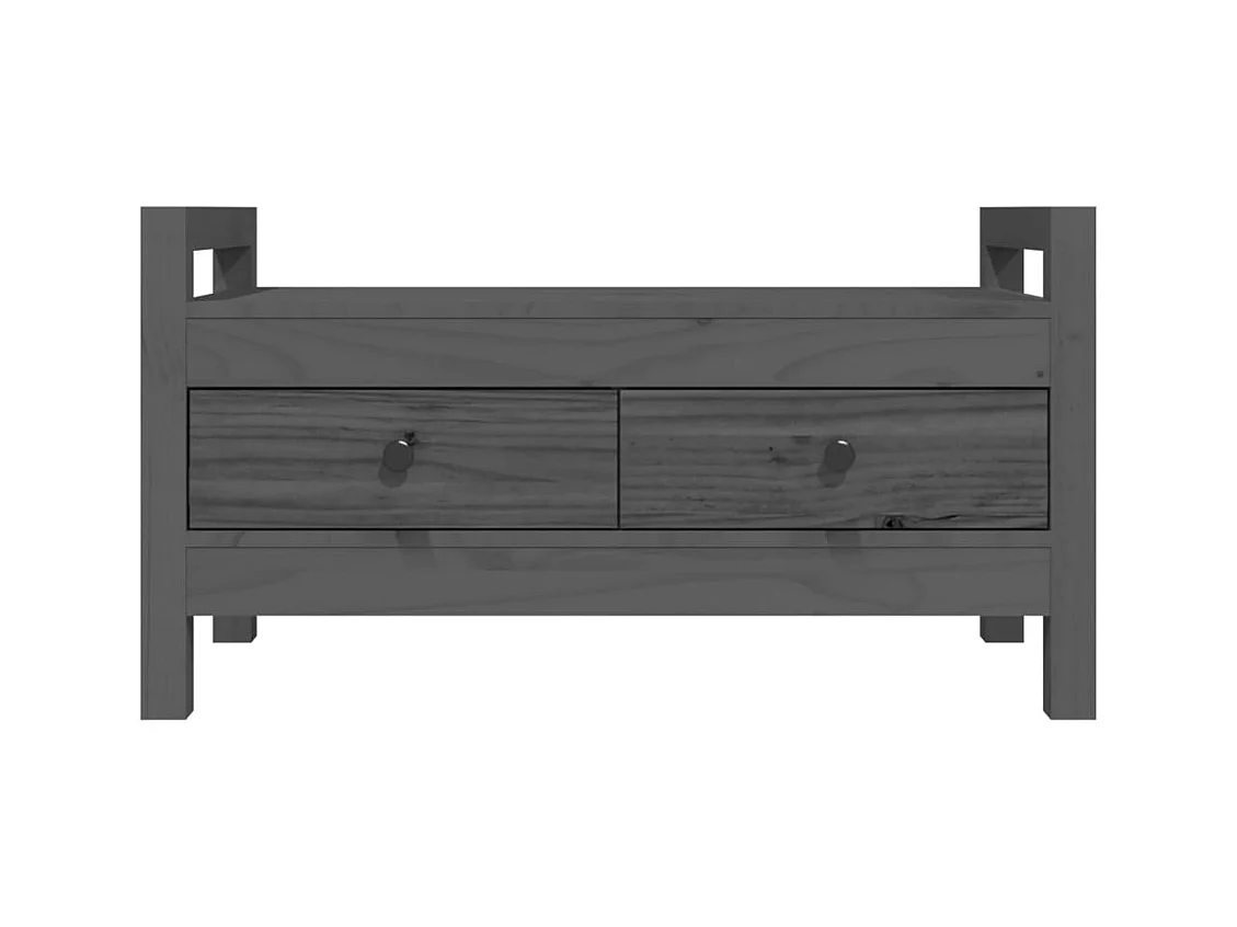 Flurbank Grau 80x40x43 cm Massivholz Kiefer