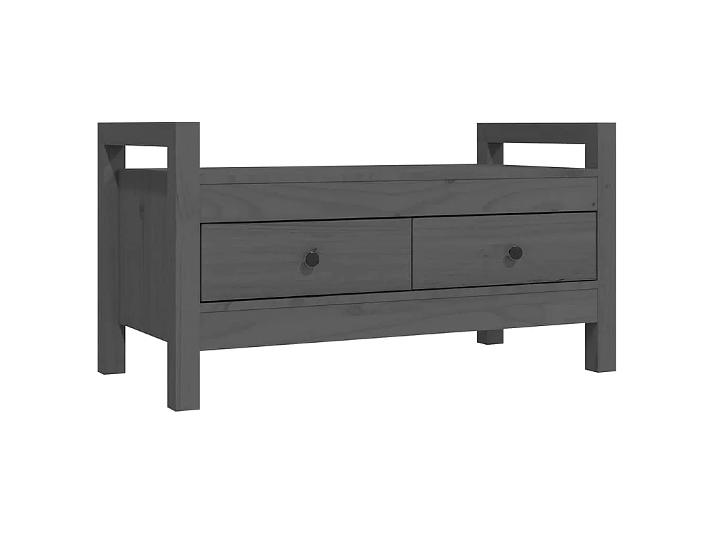 Panca da Ingresso Grigio 80x40x43 cm in Legno Massello di Pino