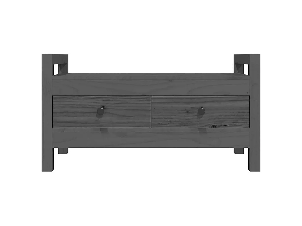 Panca da Ingresso Grigio 80x40x43 cm in Legno Massello di Pino