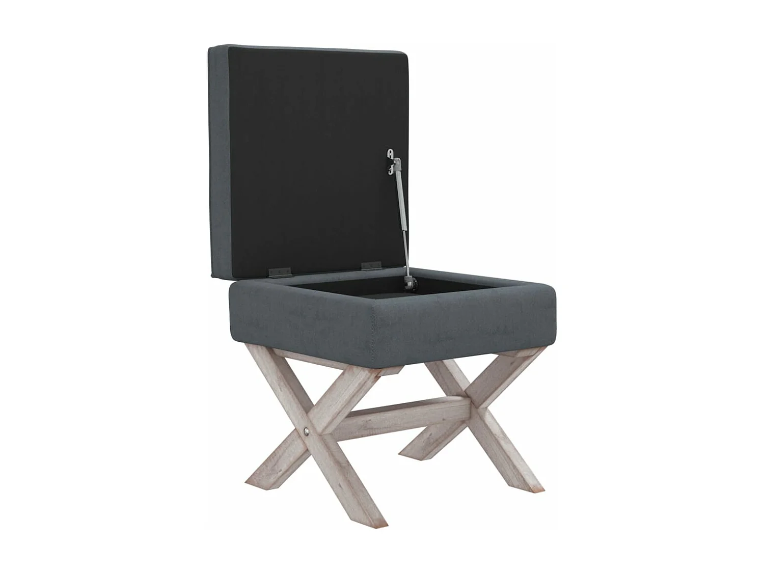 Opbergkruk 45x45x49 cm fluweel donkergrijs