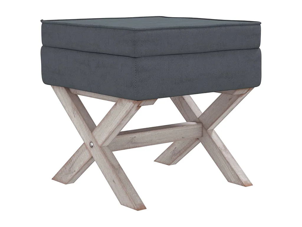 Sgabello Portaoggetti Grigio Scuro 45x45x49 cm in Velluto