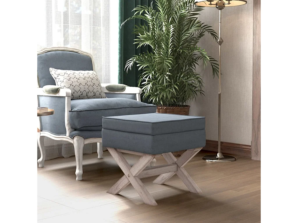 Sgabello Portaoggetti Grigio Scuro 45x45x49 cm in Velluto