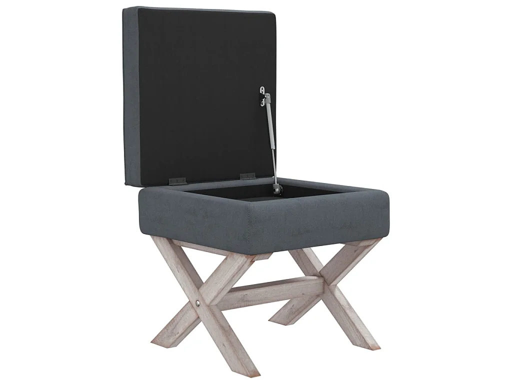 Sgabello Portaoggetti Grigio Scuro 45x45x49 cm in Velluto