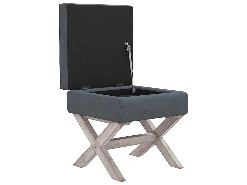 Tabouret de rangement Gris foncé 45x45x49 cm Velours