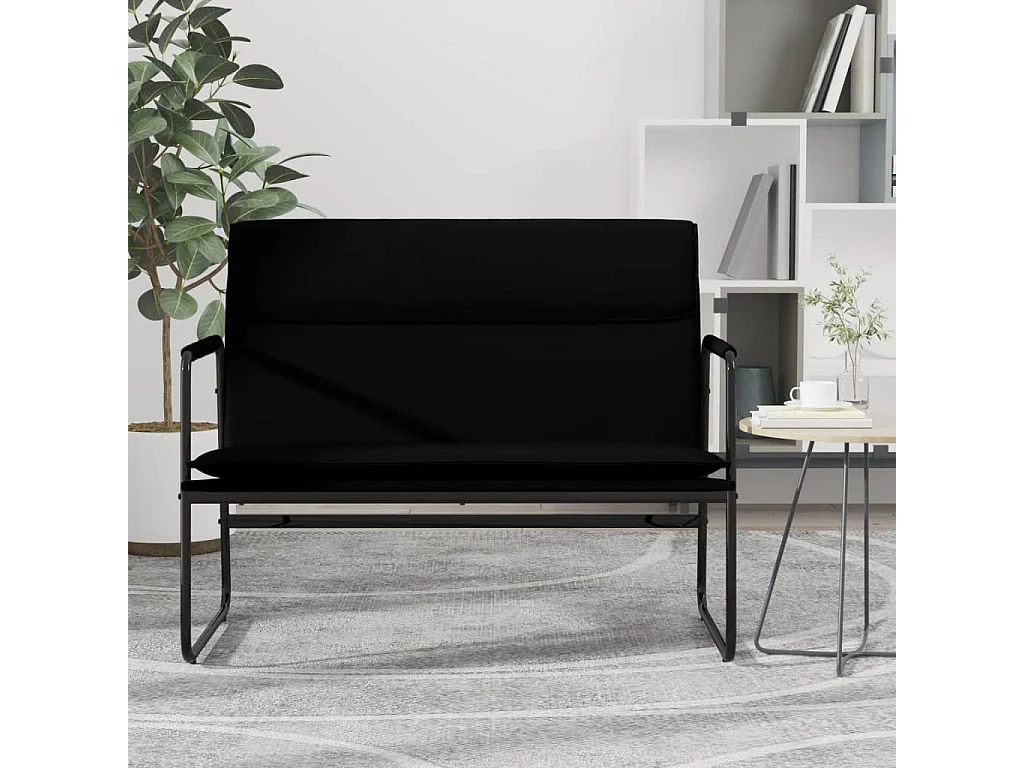 Sitzbank Schwarz 100x64x80 cm Kunstleder