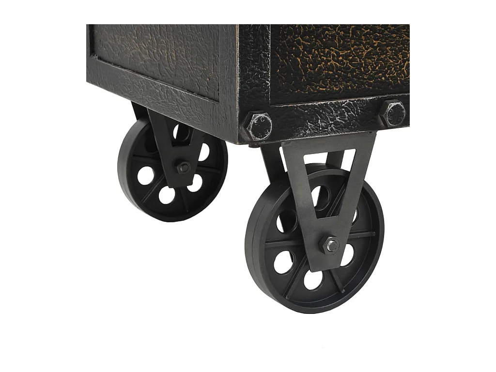 Banco de almacenaje madera maciza cuero sintético 80,5x41x50cm