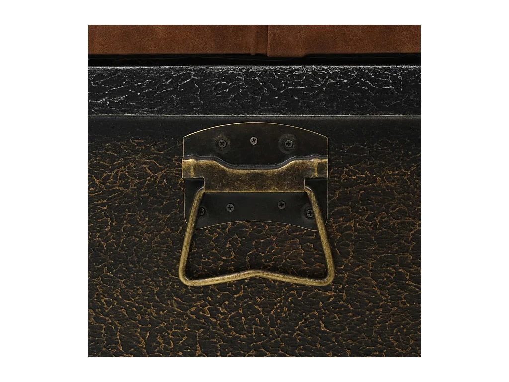 Banco de almacenaje madera maciza cuero sintético 80,5x41x50cm