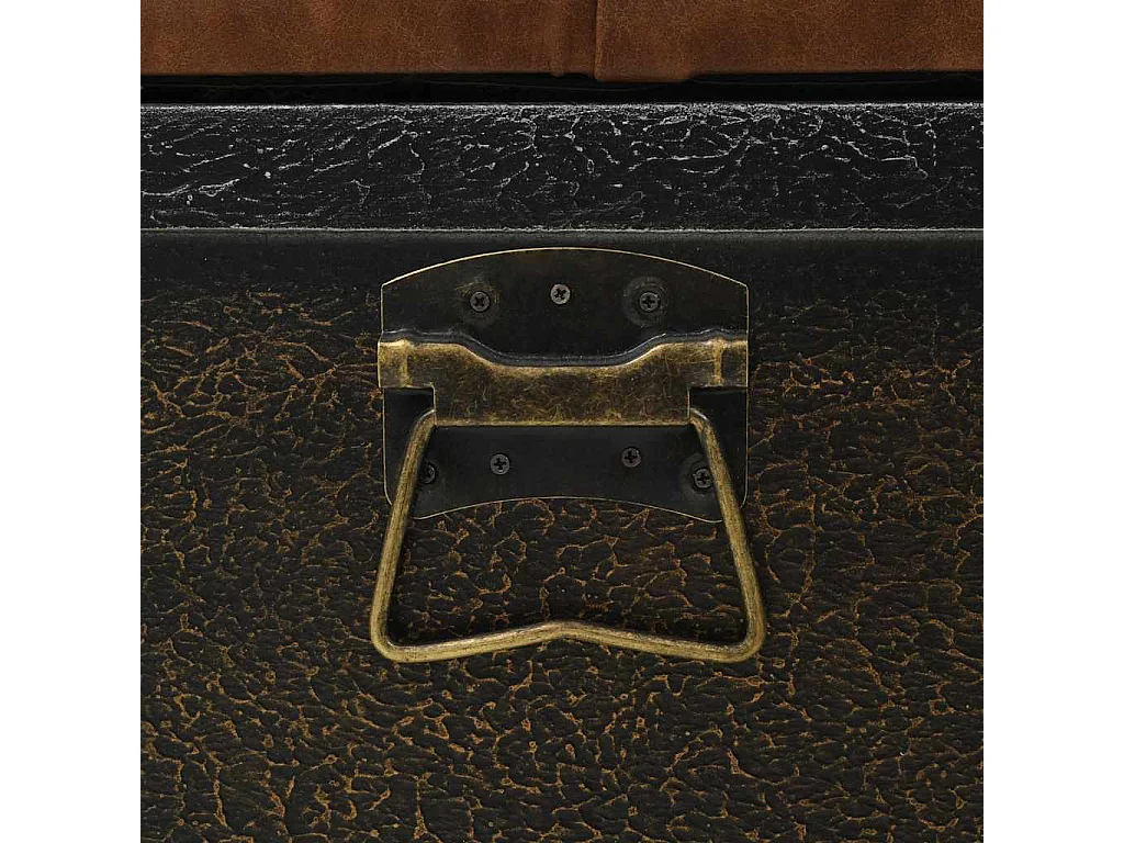 Opbergbankje 80,5x41x50 cm massief hout en kunstleer