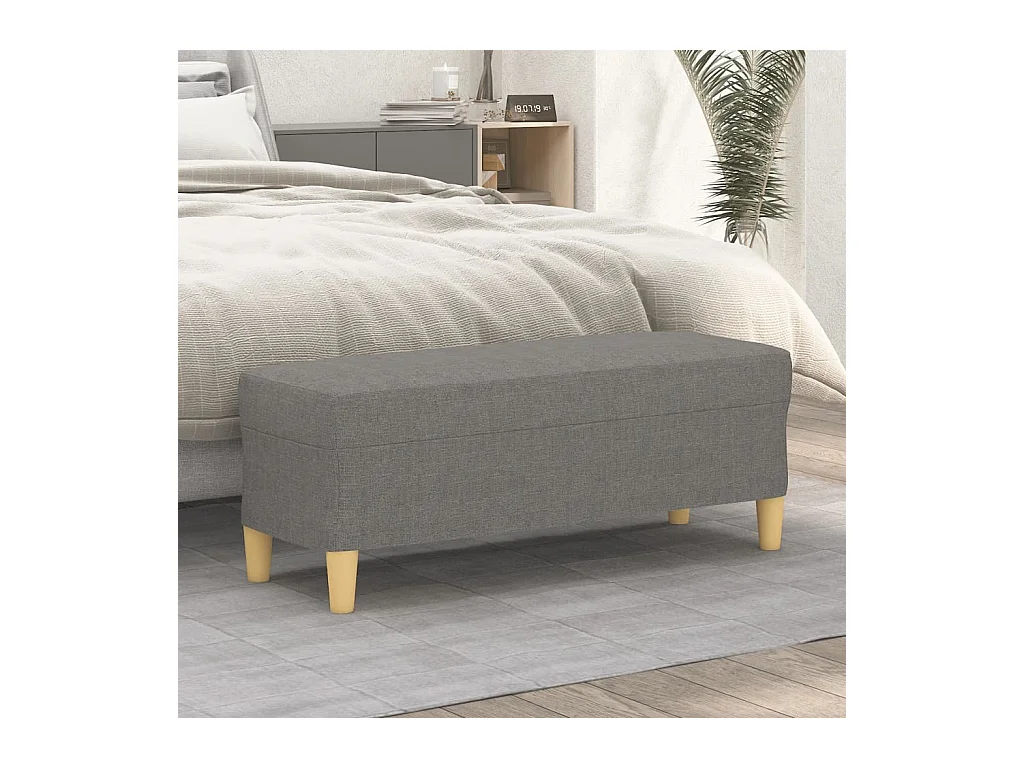 Bankje 100x35x41 cm stof donkergrijs