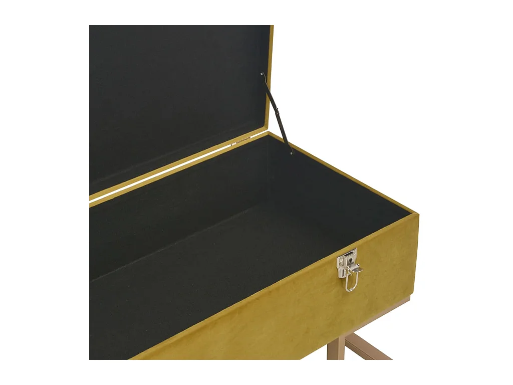 Banc avec compartiment de rangement 105 cm Moutarde Velours