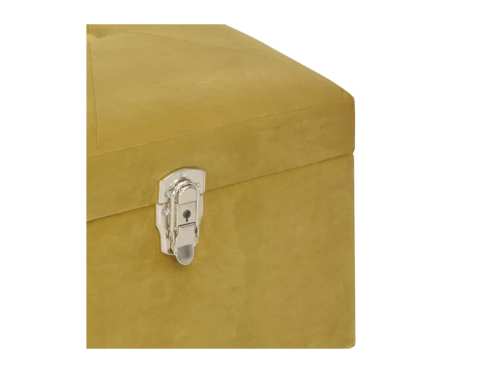 Banc avec compartiment de rangement 105 cm Moutarde Velours