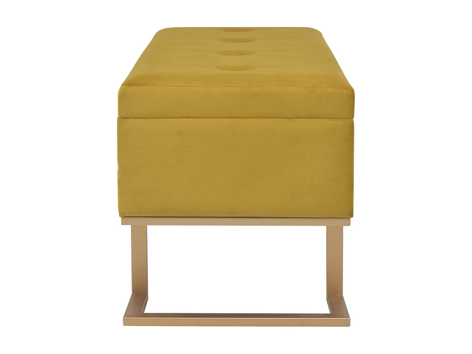 Banc avec compartiment de rangement 105 cm Moutarde Velours