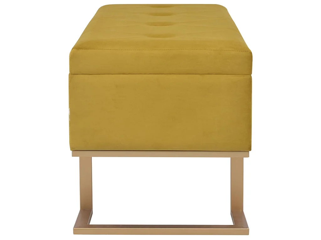 Banc avec compartiment de rangement 105 cm Moutarde Velours