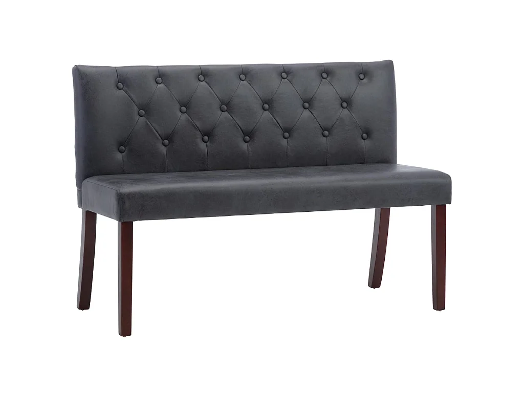 Sitzbank 120 cm Grau Wildleder-Optik
