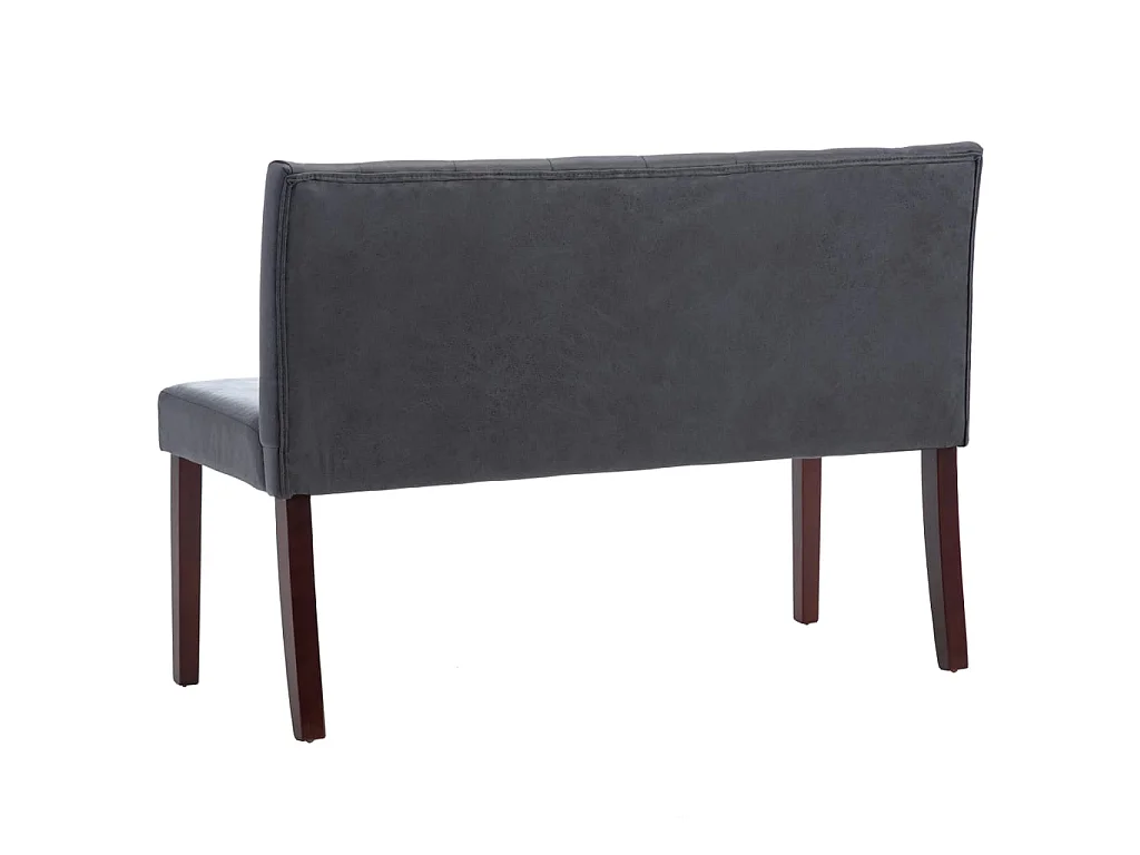 Sitzbank 120 cm Grau Wildleder-Optik