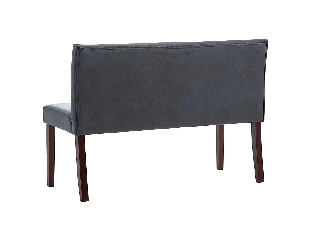 Bankje 120 cm kunstsuède grijs